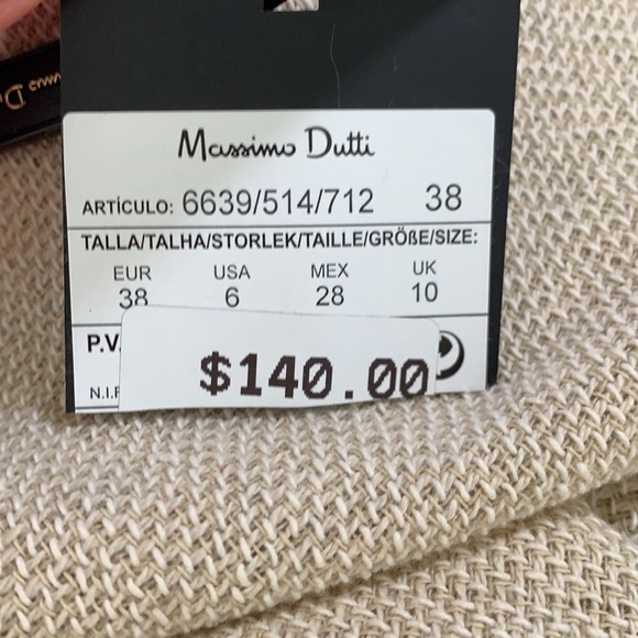 NWT Massimo Dutti Beige A-line Mini Dress. Size 6. - Picture 8 of 8